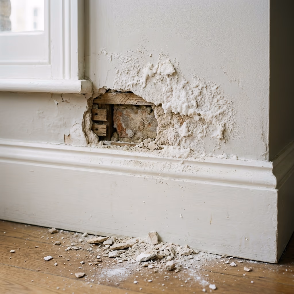 Crumbling plaster