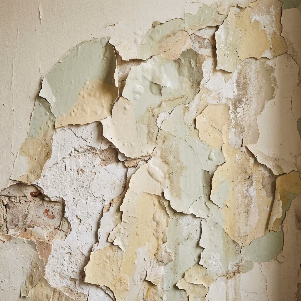 Peeling paint or wallpaper