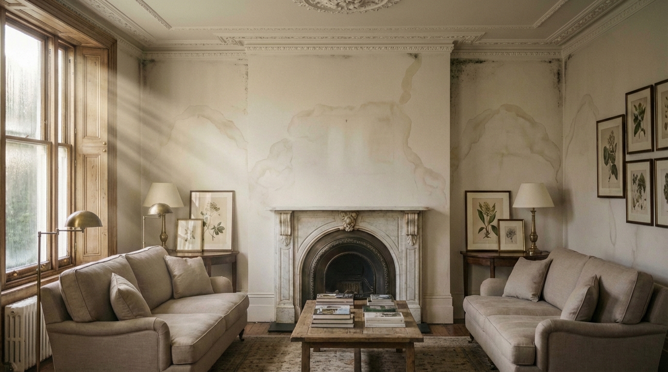 Room showing signs of damp damage